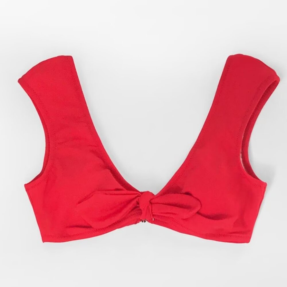 Cupshe Red Bowknot Bikini Swimsuit Top